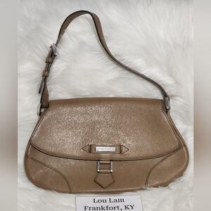 burberry vintage brown shoulder bag leather women